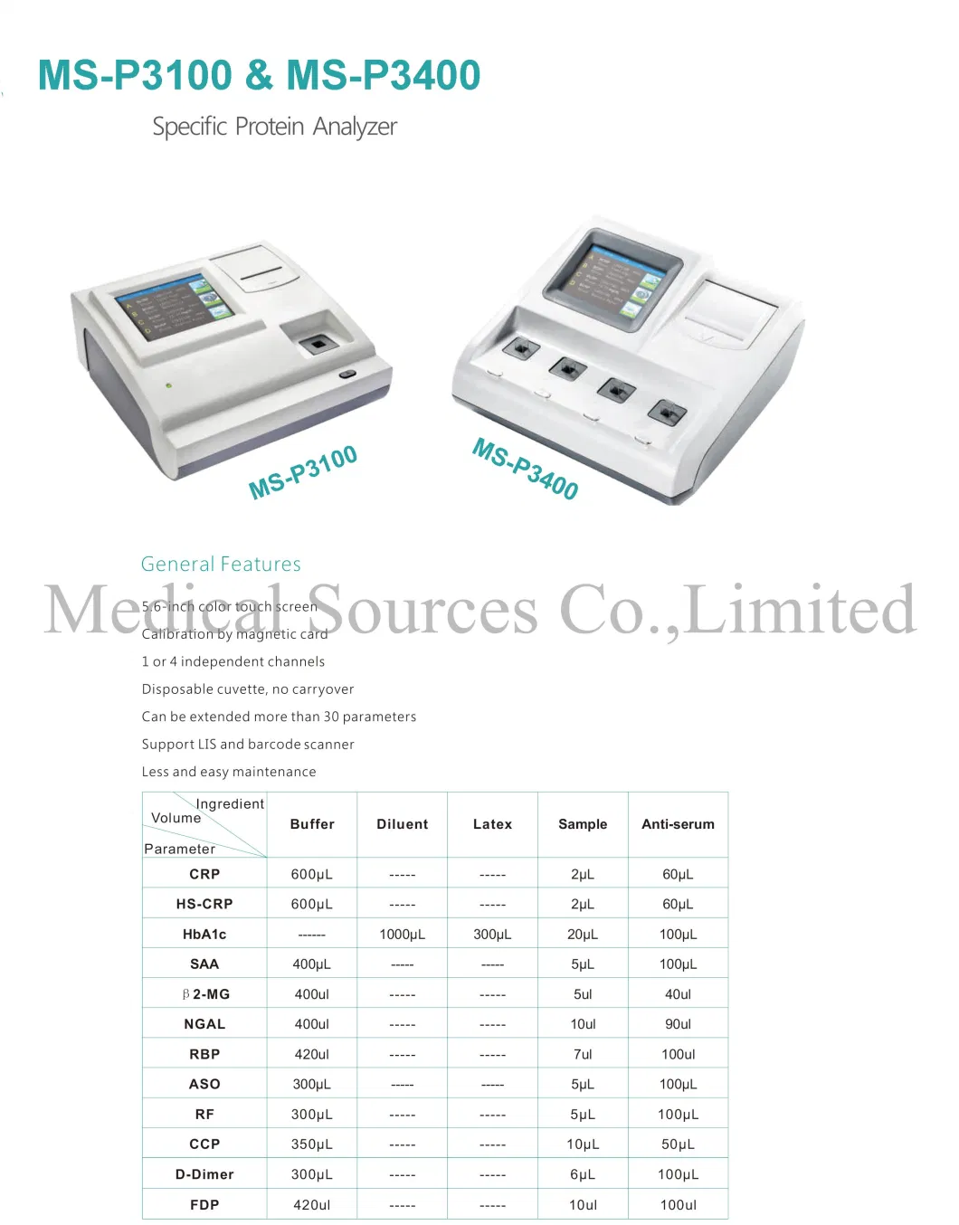 High Quality Specific Protein Analyzer Diagnostic/Test/Reader