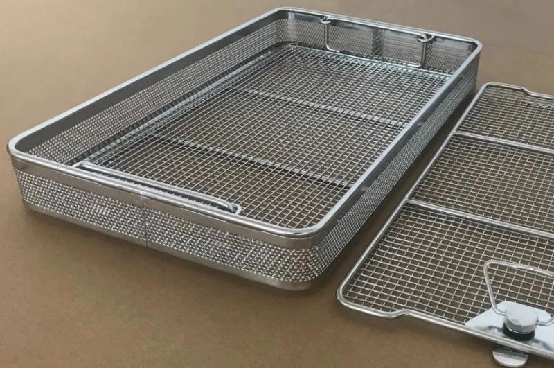 Rigid Scope Silicon Bracket Fully-Removable Lid Stainless Steel Sterilization Baskets