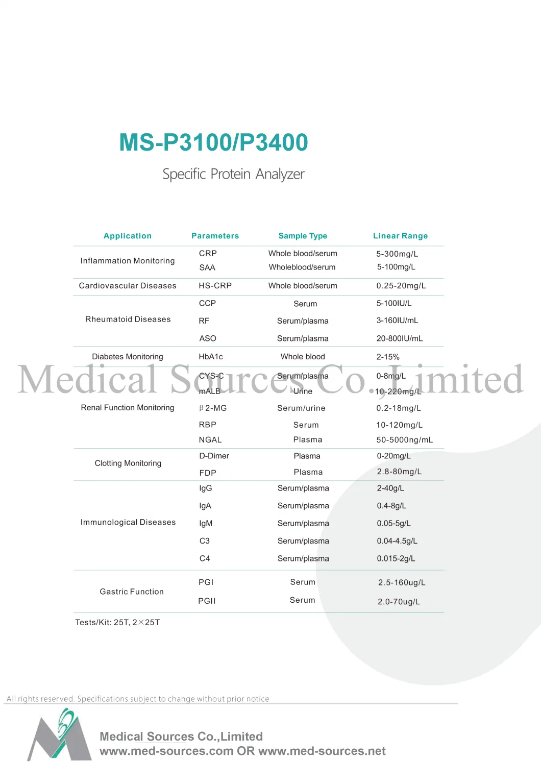 High Quality Specific Protein Analyzer Diagnostic/Test/Reader