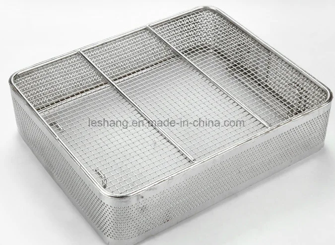 China Anping Factory Stainless Steel Wire Basket Used for Hospital Sterilization